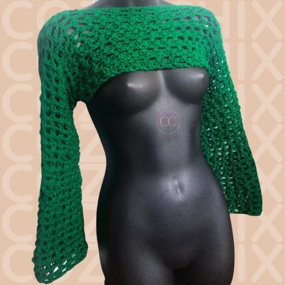 Just Chill: Handmade Crochet Bolero Top - Picture 1 of 6